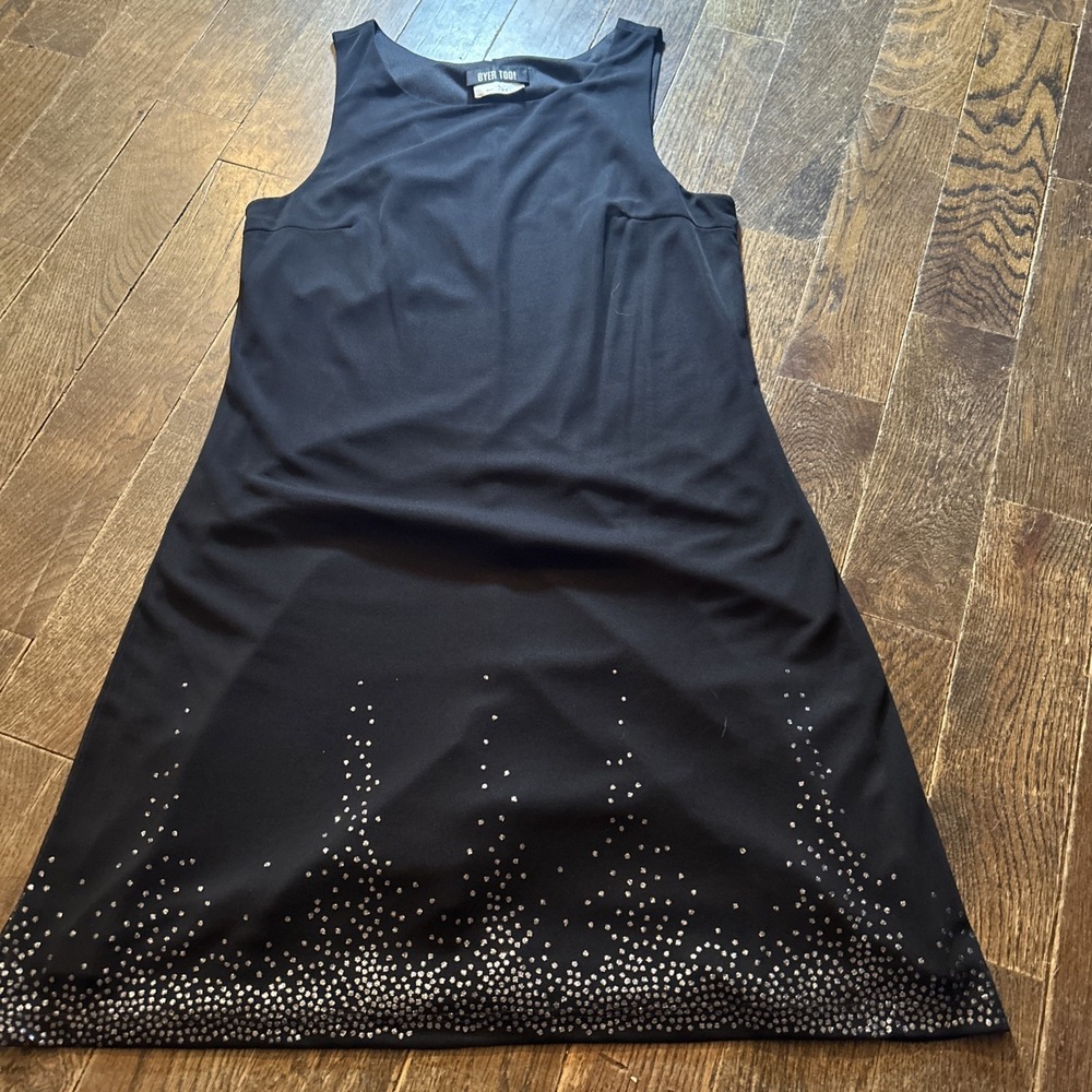 90s‎ Dress Large Byer Too! Black Glitter Made In USA Y2K